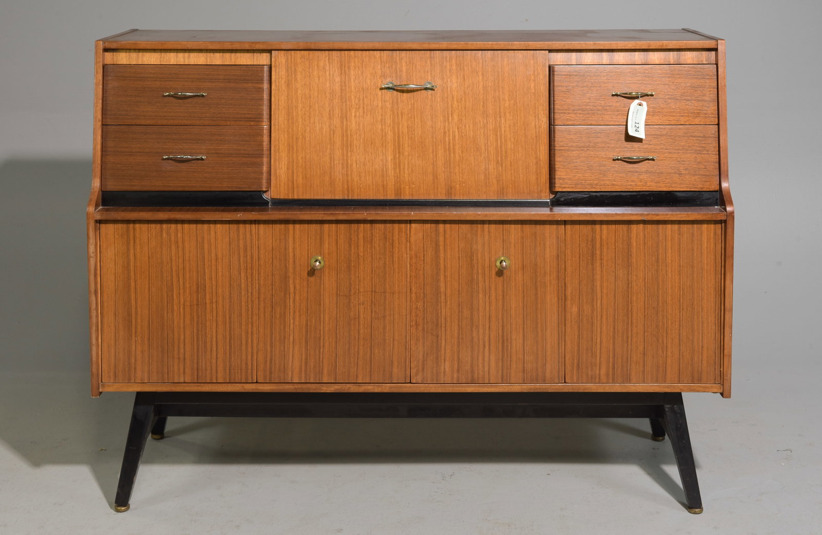 Mid Century Modern Gplan Tola Cocktail Cabinet: Danish Modern Style Cocktail Cabinet / Sideboard by British Furniture Maker G-Plan, part of their Tola Range - 41 in tall x 54 x 18