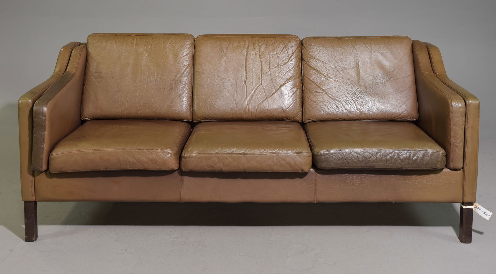 Danish Mid Century Modern Leather Three Seater Sofa (1 of 5)