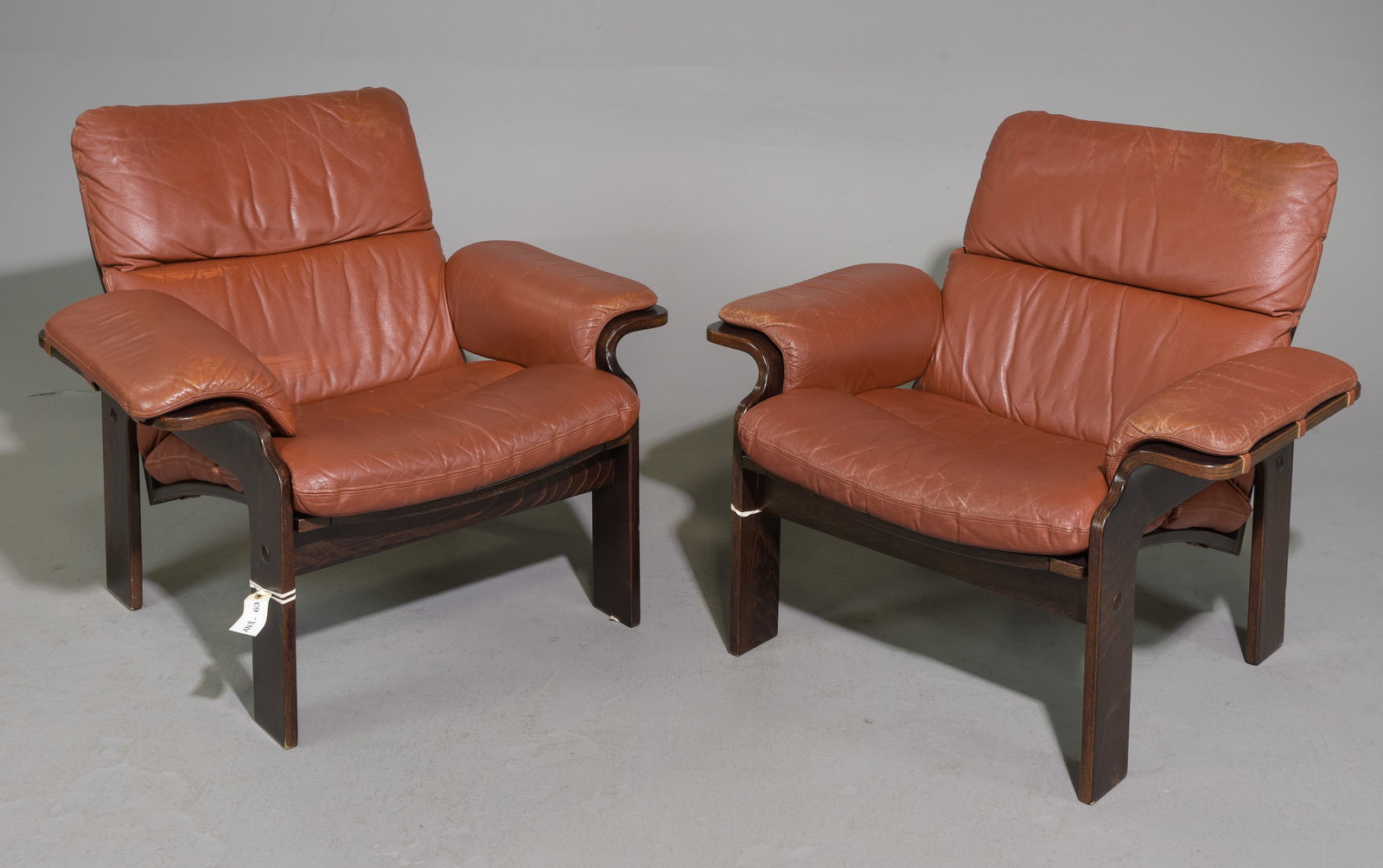 Danish Mid Century Modern Pair of Leather Lounge Chairs (1 of 7)