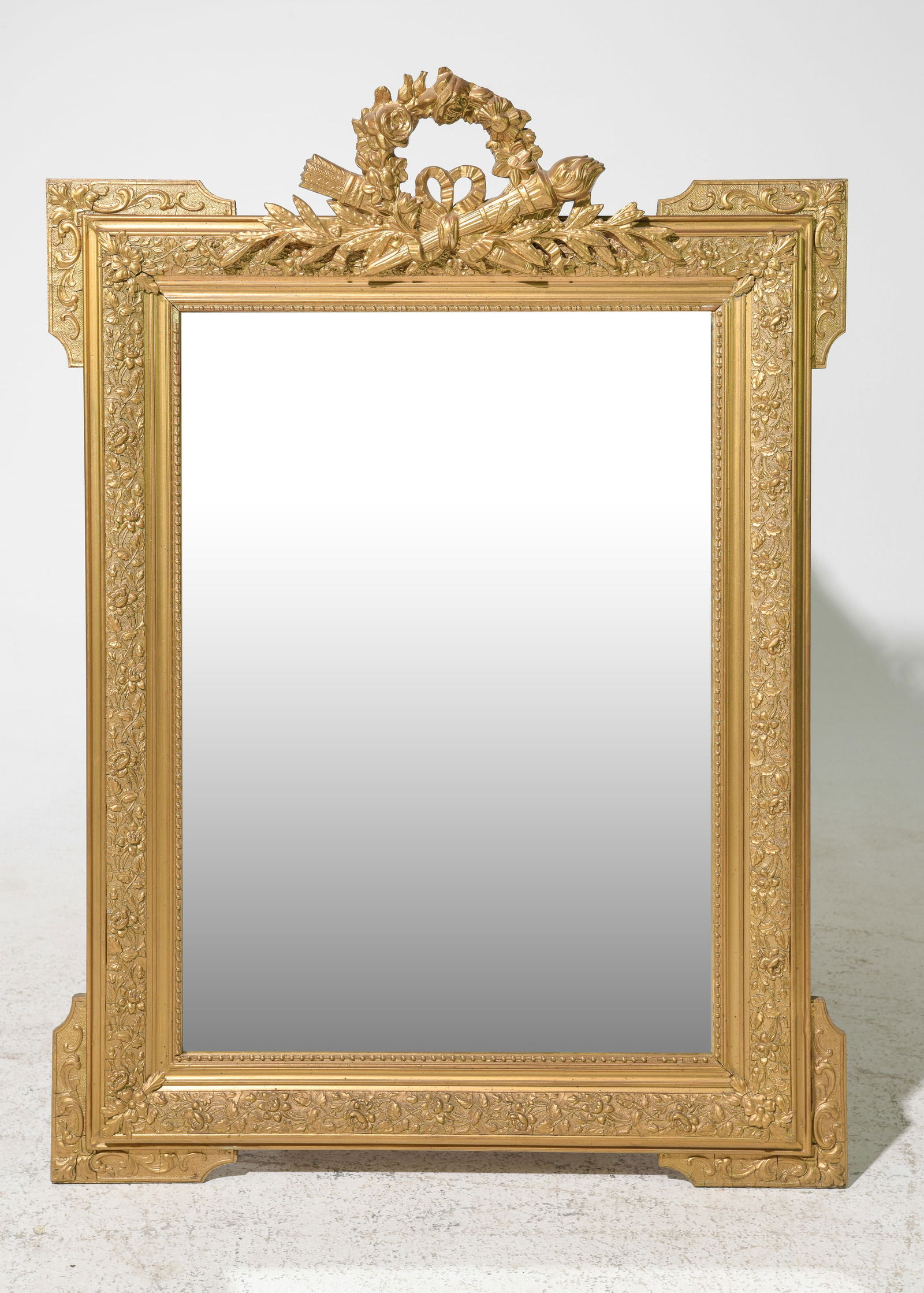 Louis XVI Style Gold Framed Mirror #1 (1 of 4)