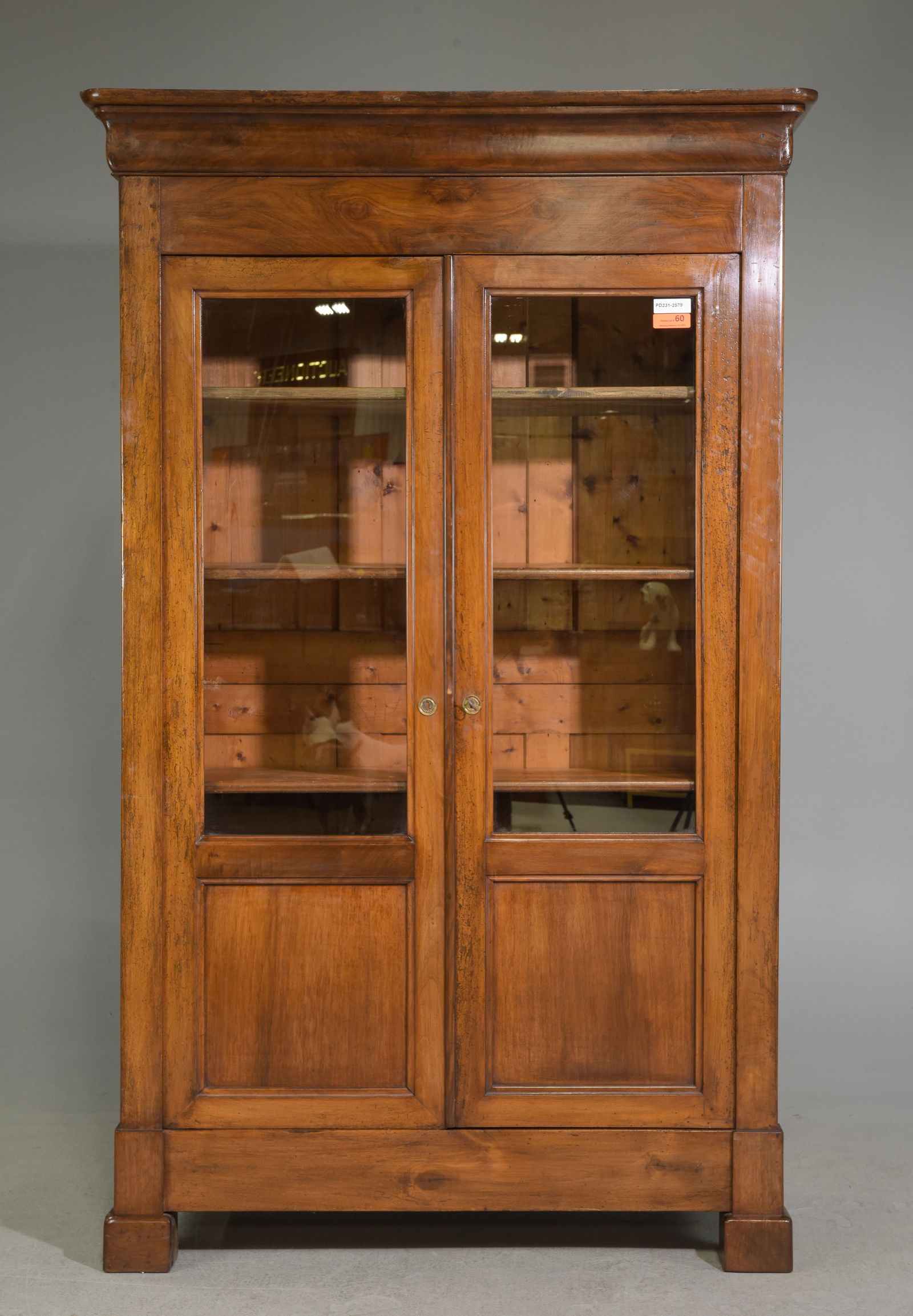 Louis Philippe Style Walnut Double Door Bookcase (1 of 8)
