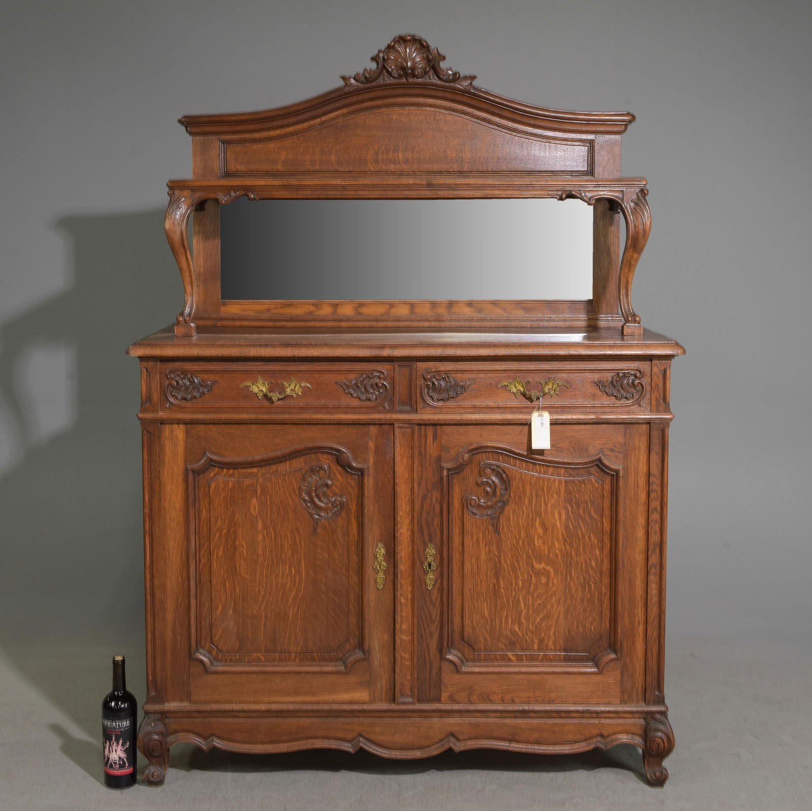 Louis XV Style Oak Mirror Back Server / Buffet (1 of 8)