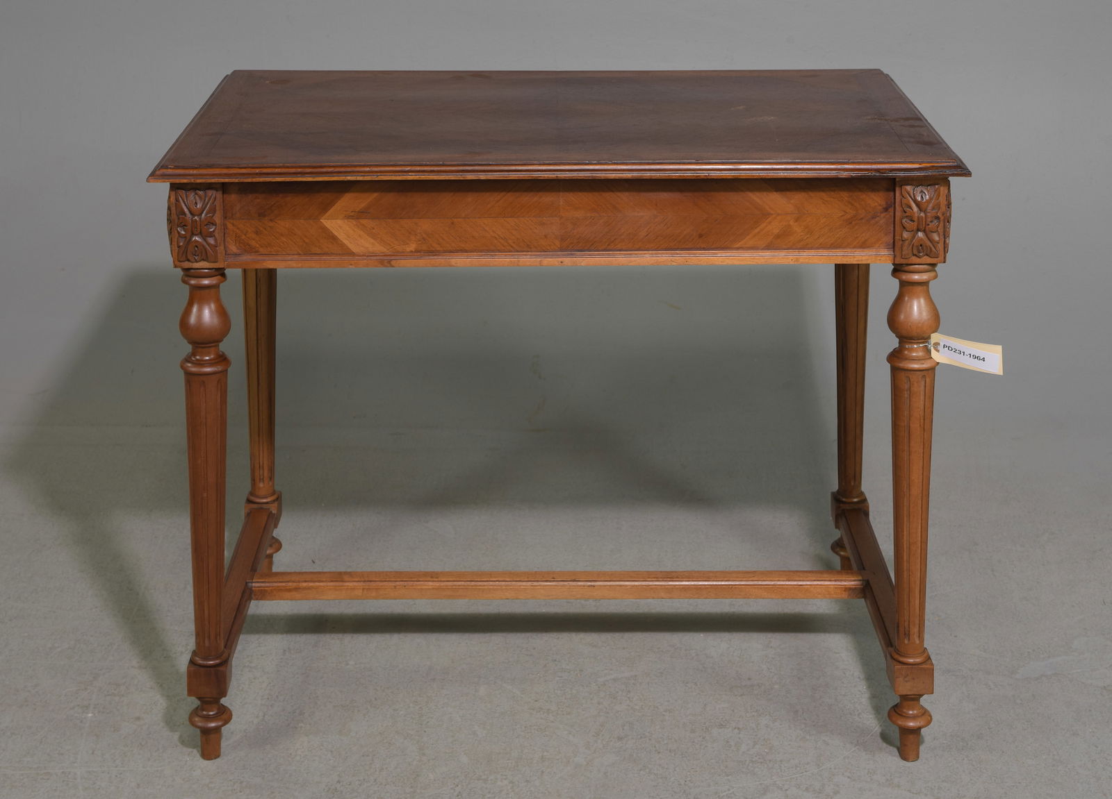 Louis XVI Style Walnut Single Drawer Writing Table (1 of 5)