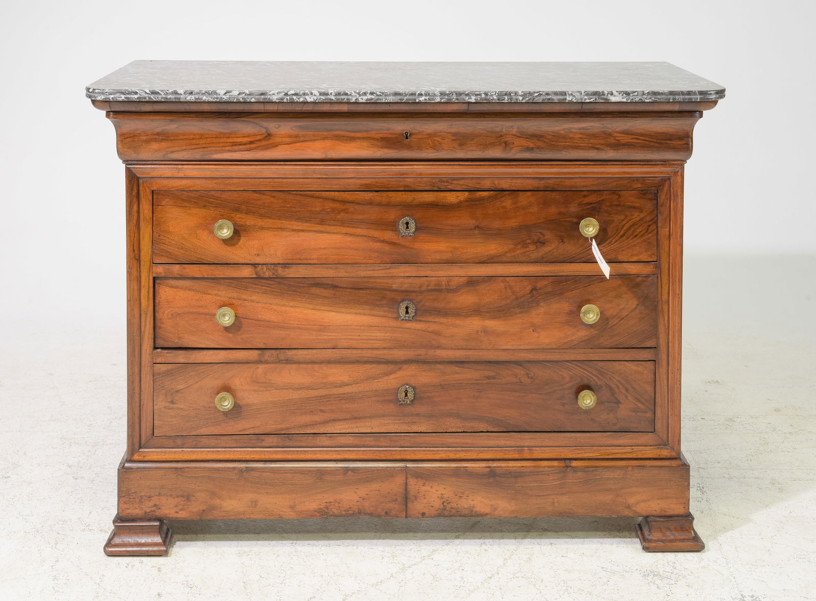 Louis Philippe Style Marble Top Four Drawer Chest (1 of 6)