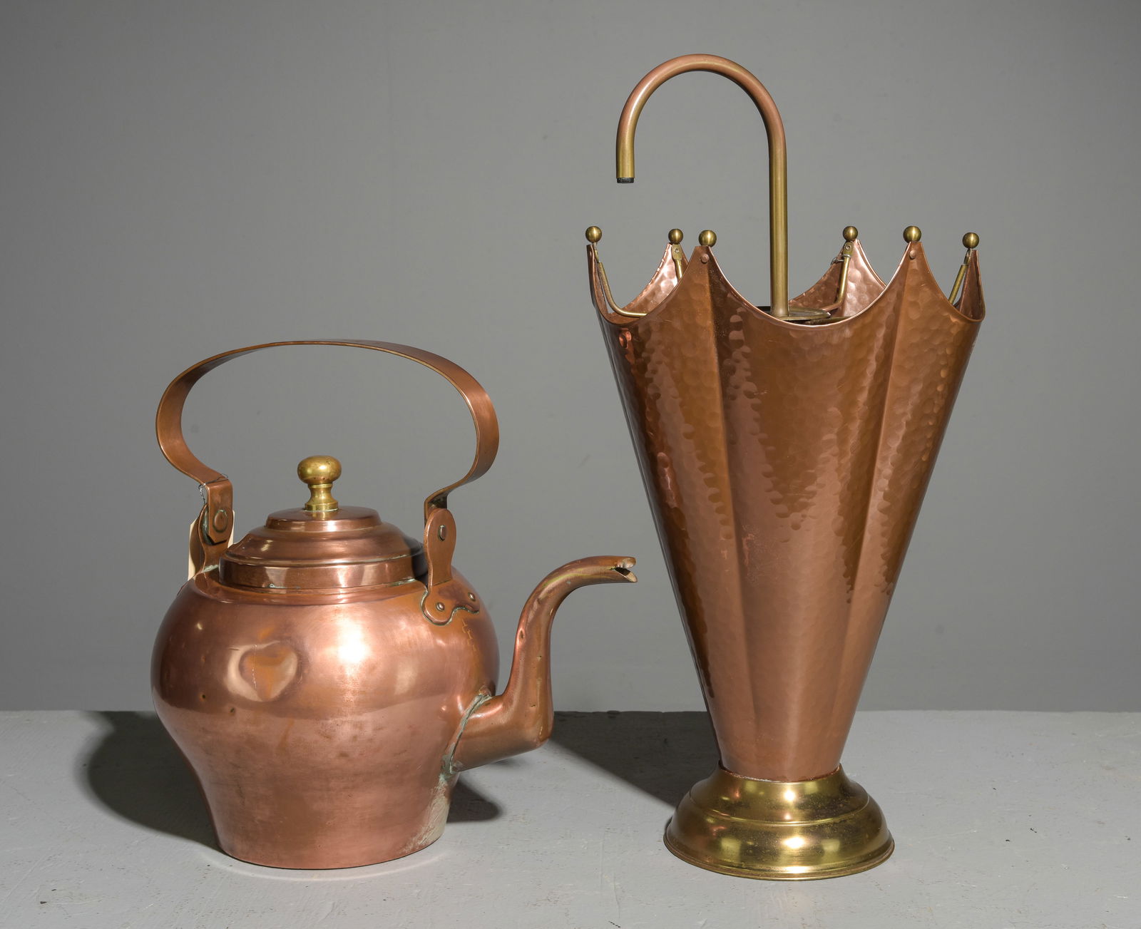French Copper Umbrella Stand & Tea / Coffee Kettle (1 of 7)