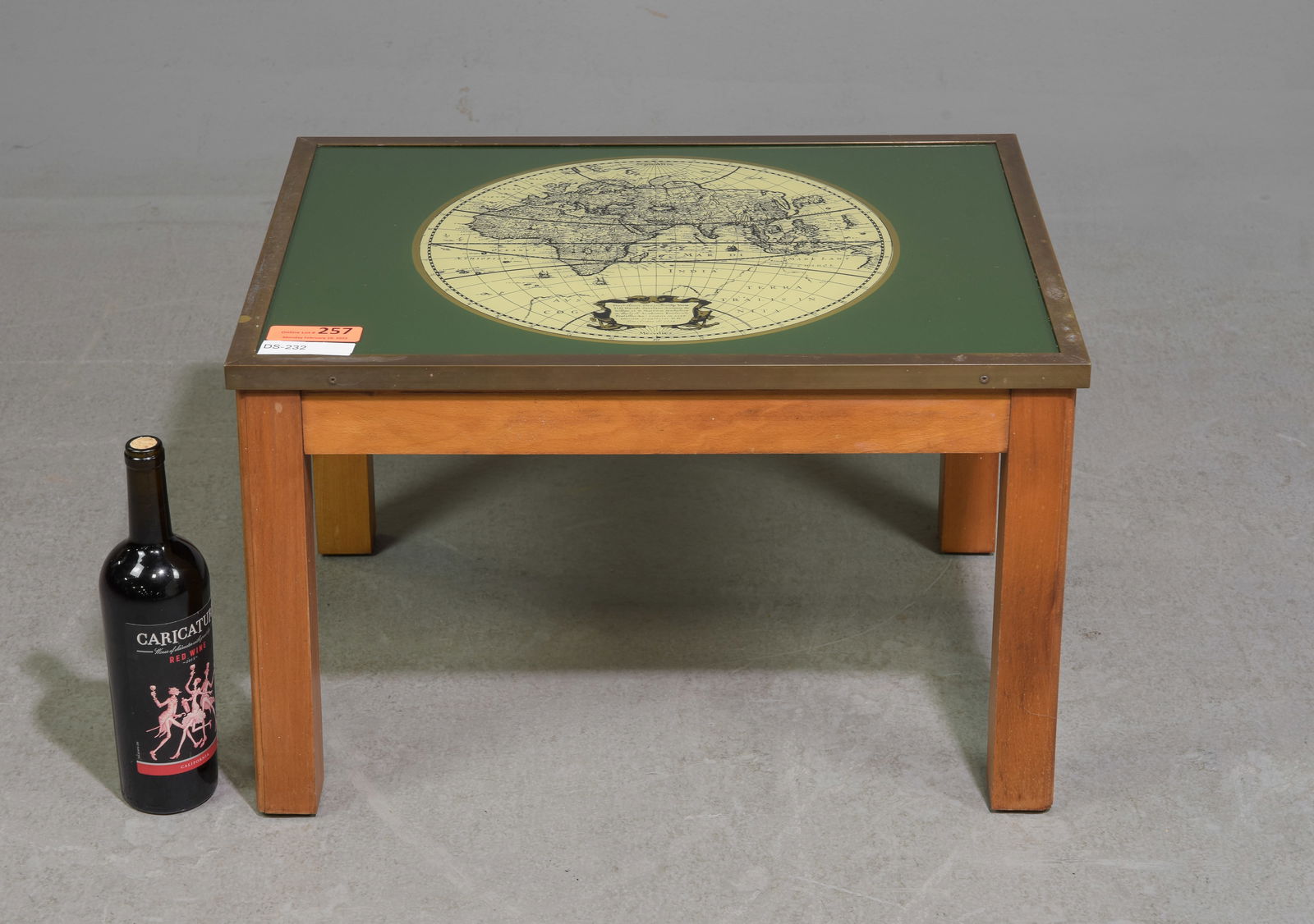 Small Glass Top Map Coffee / Occasional Table (1 of 3)