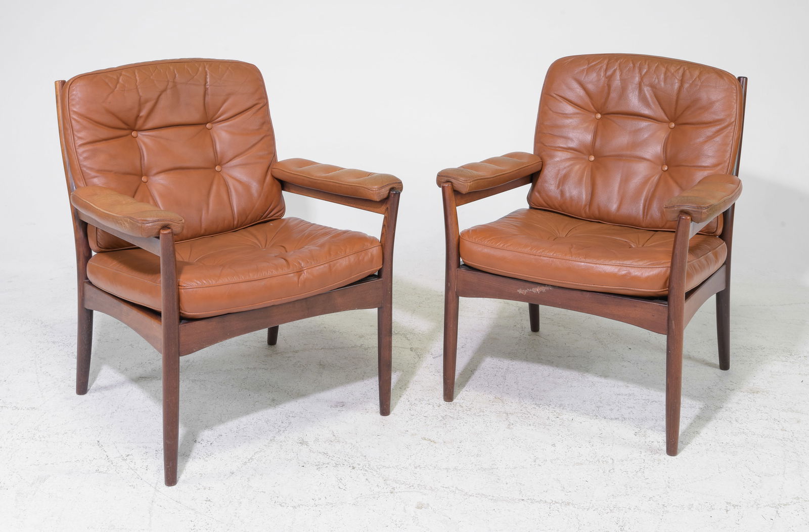 2 Mid Century Leather Arm Chairs - Gote Mobler (1 of 7)