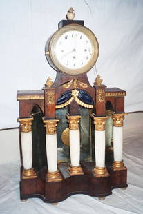 18th Century Austrian Clock: Austrian 18th Century, 5 Colum Silk Thread Movement, Made In 1780's, H 25'' W 15'' D 6''