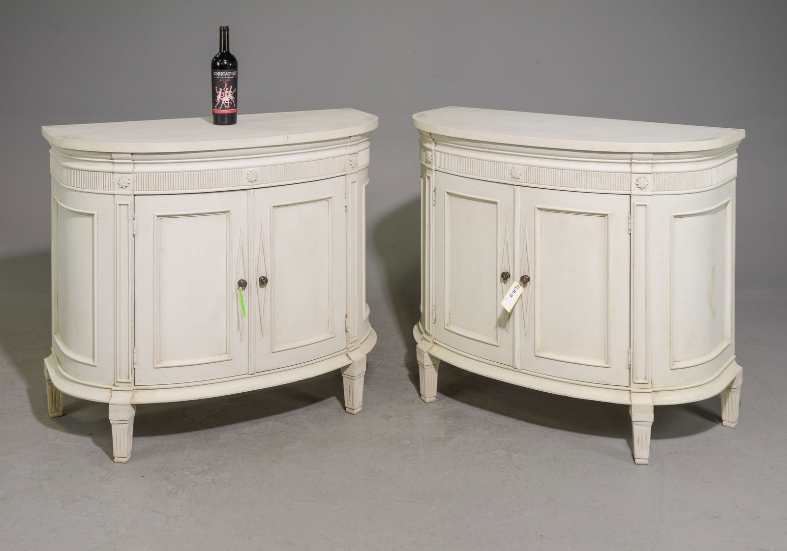 2 Gustavian Style Swedish Painted Hall Cabinets