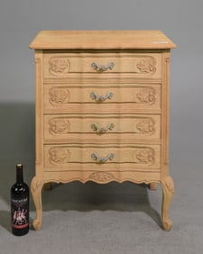 French Bleached Oak Four Drawer Chest / Nightstand