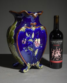 St. Amand Majolica Pictural Vase