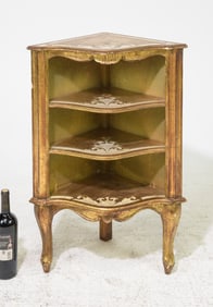 Florentine Gold & White Corner Shelf