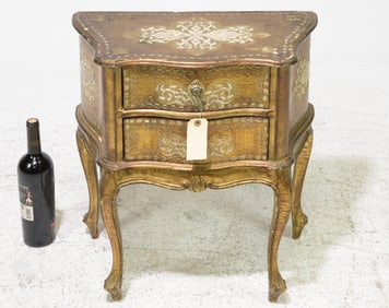 Florentine Petite Gold & White Chest / Nightstand #1