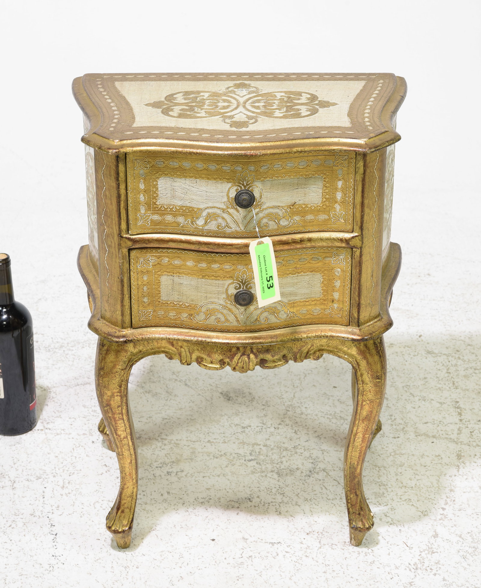 Florentine Petite Gold & White Chest / Nightstand #2 (1 of 5)