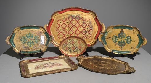 6 Assorted Florentine & Florentine Style Trays