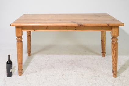 Pine Turned Leg Farmhouse Table