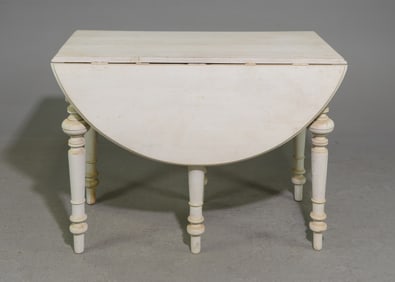 Swedish Painted Drop Leaf Table With 2 Drawers