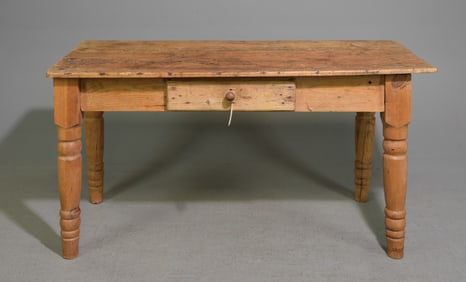 Swedish Pine Single Drawer Farmhouse Table