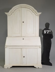 Swedish Dome Top Painted Secretary Bookcase / Desk