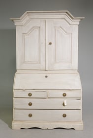 Swedish Painted Secretary / Drop Front Cupboard