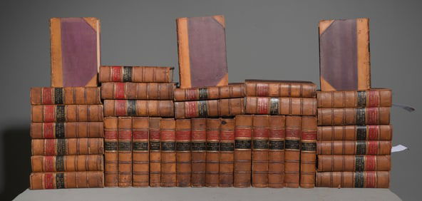 36 Volumes Leather Bound Law Books C.1800's-1908
