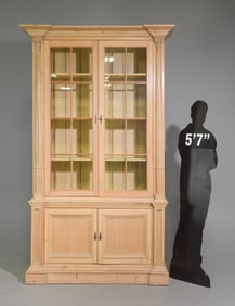 Swedish Gustavian Style Glass Doors Bookcase / Cupboard