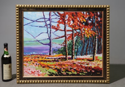 Gold Framed Oil on Canvas Landscape #3