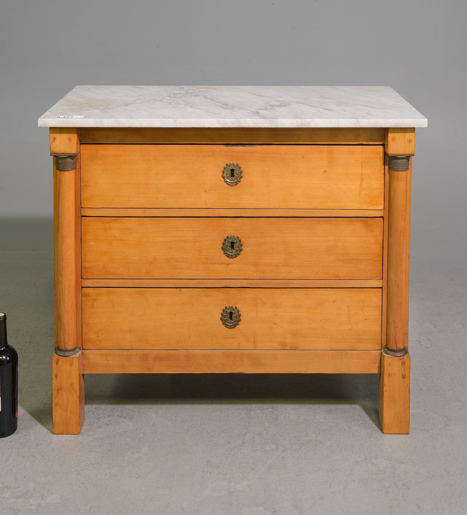 Empire Style White Marble Top Chest / Bedside (1 of 6)