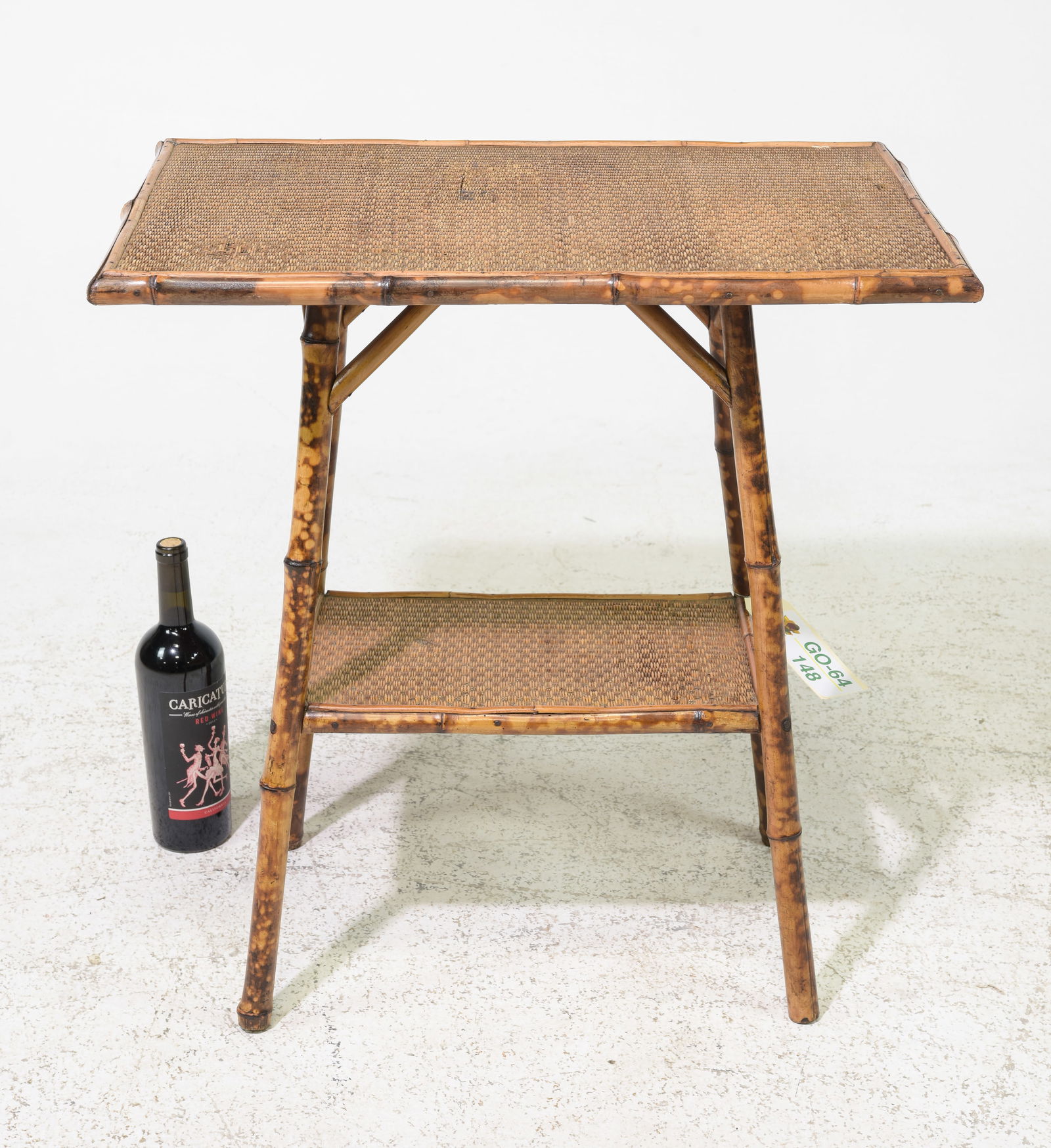 Bamboo Two Tier Rattan Top Occasional Table #1 (1 of 5)