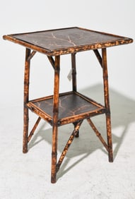 Bamboo Two Tier Occasional Table with Branch Motif