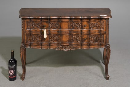 Louis XV / Country French Style Two Drawer Hall Chest