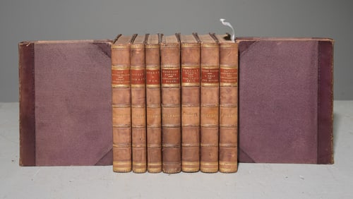 9 Leather Bound Charles Dickens Books / Novels