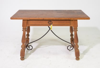 Spanish Style Single Drawer Oak Table