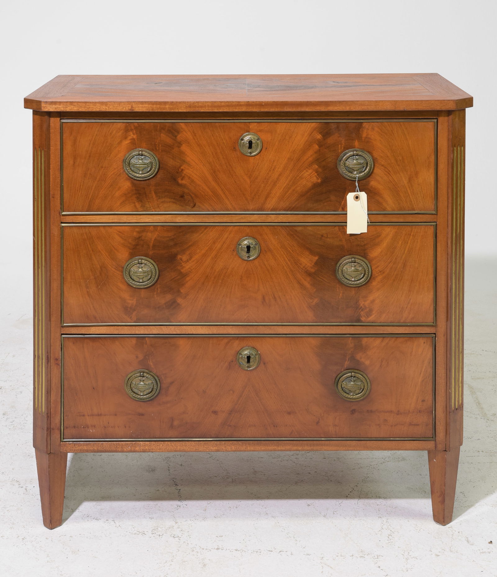 Scandinavian Three Drawer Walnut Chest / Bedside (1 of 6)