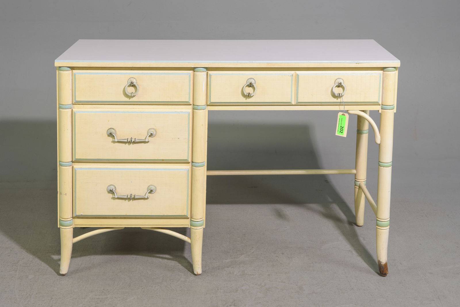 Faux Bamboo Designed Painted Writing / Dressing Table (1 of 5)
