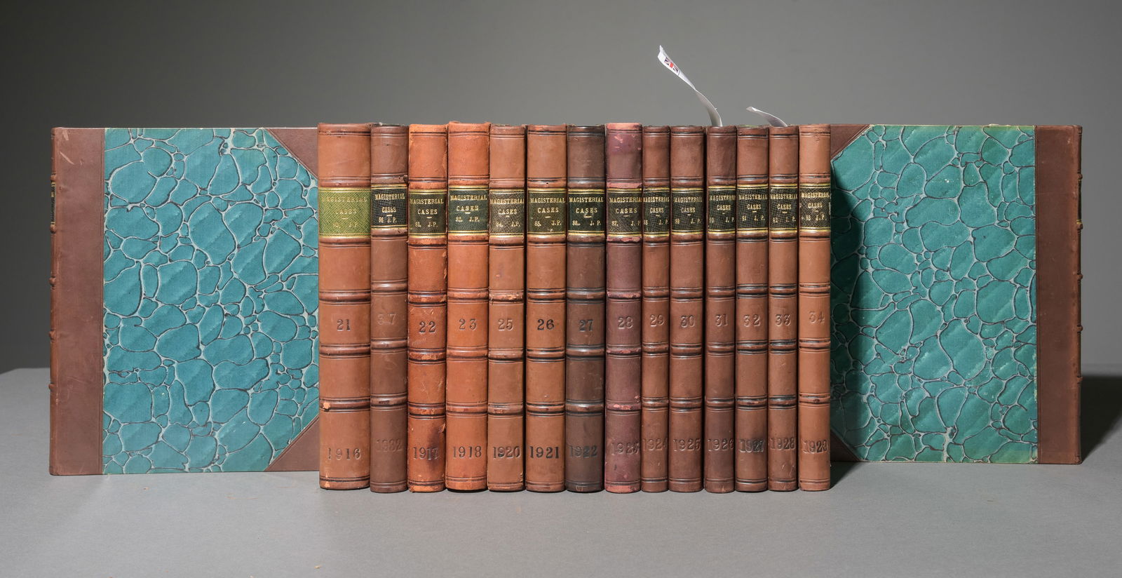 16 "Magisterial Cases" English Leather Bound Books (1 of 3)