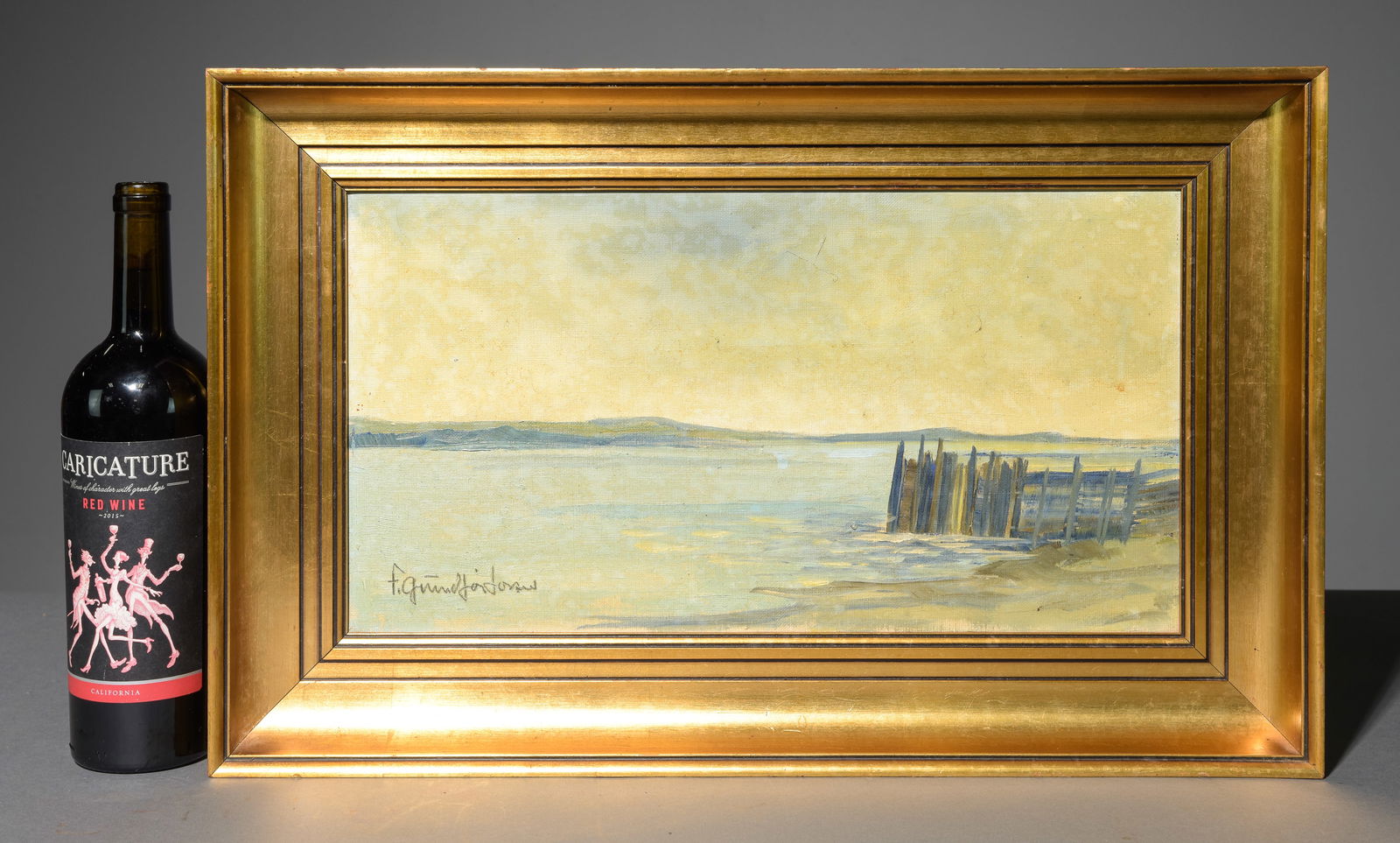 Danish Gold Framed Oil on Canvas Landscape (1 of 3)