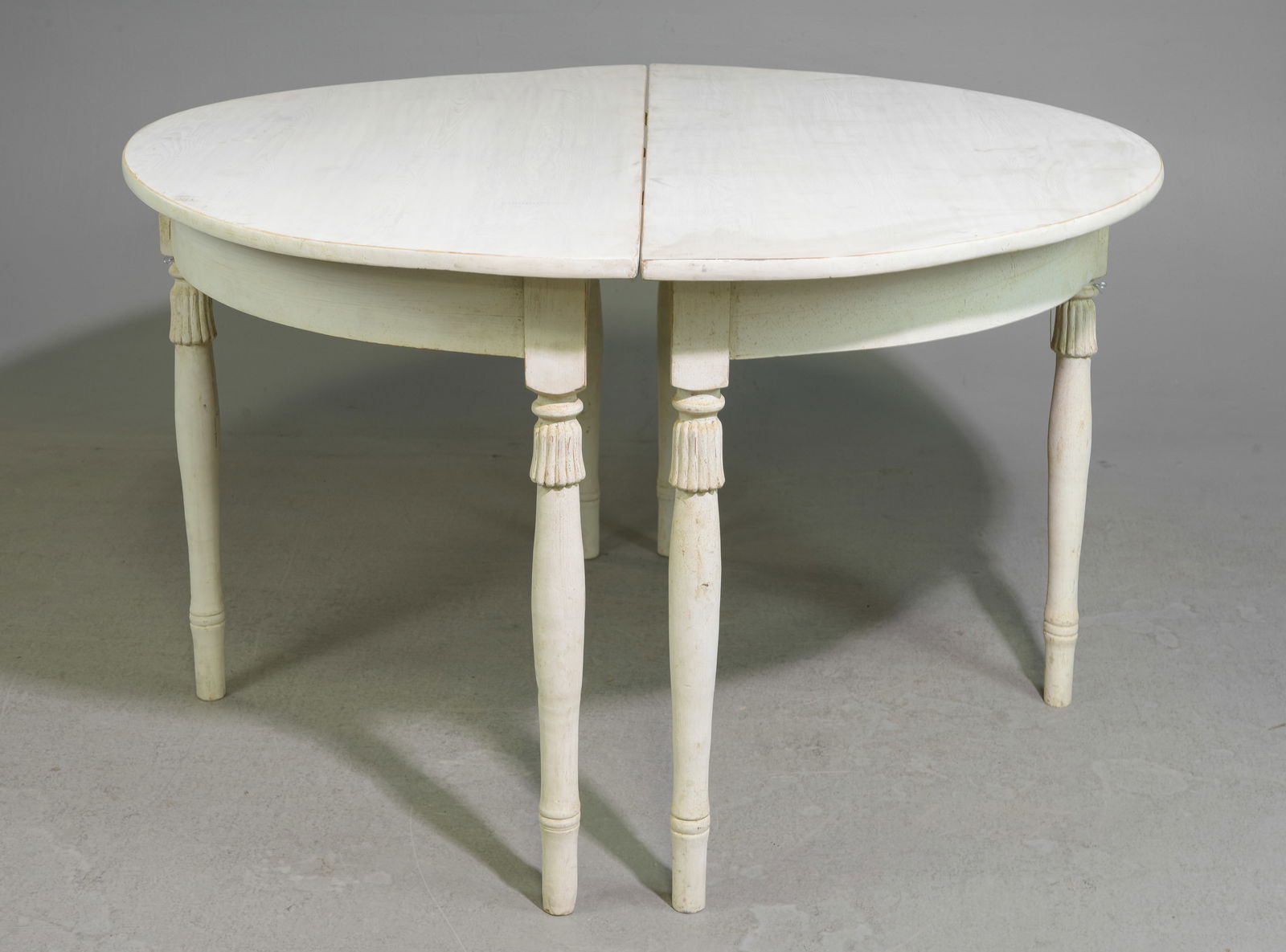 2 Swedish Painted Demilune Hall Tables #2: 2 Swedish Painted Demilune Hall / Console Tables - 28 in tall x 44 x 22