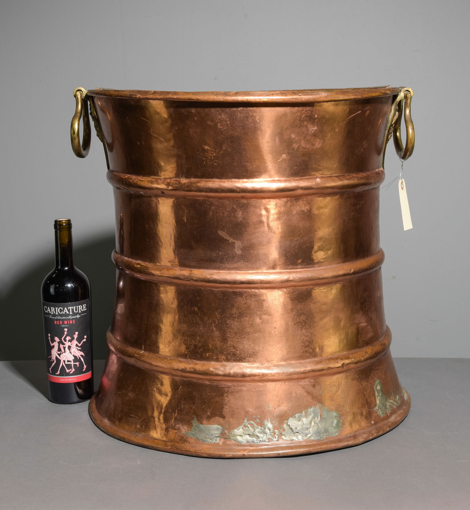 Large Copper Basin / Pot with Brass Handles (1 of 5)