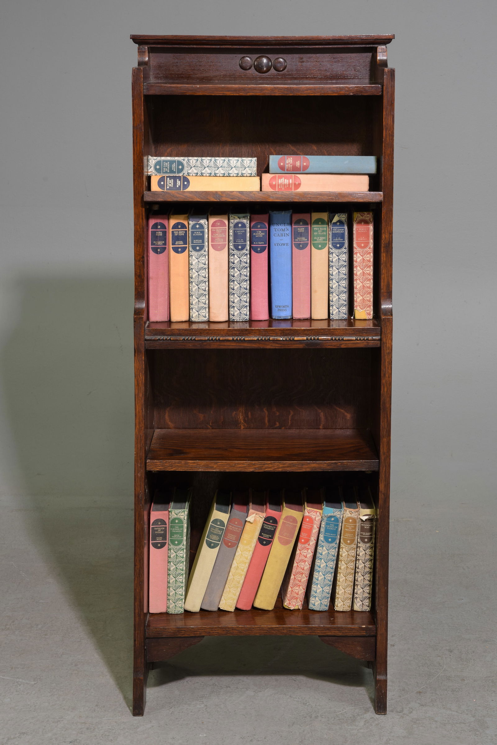 Jacobean Oak Narrow Bookshelf with Books (1 of 4)
