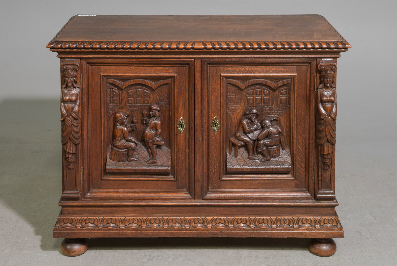 British Carved Occasional Cabinet with Rope Twist Edge (1 of 6)