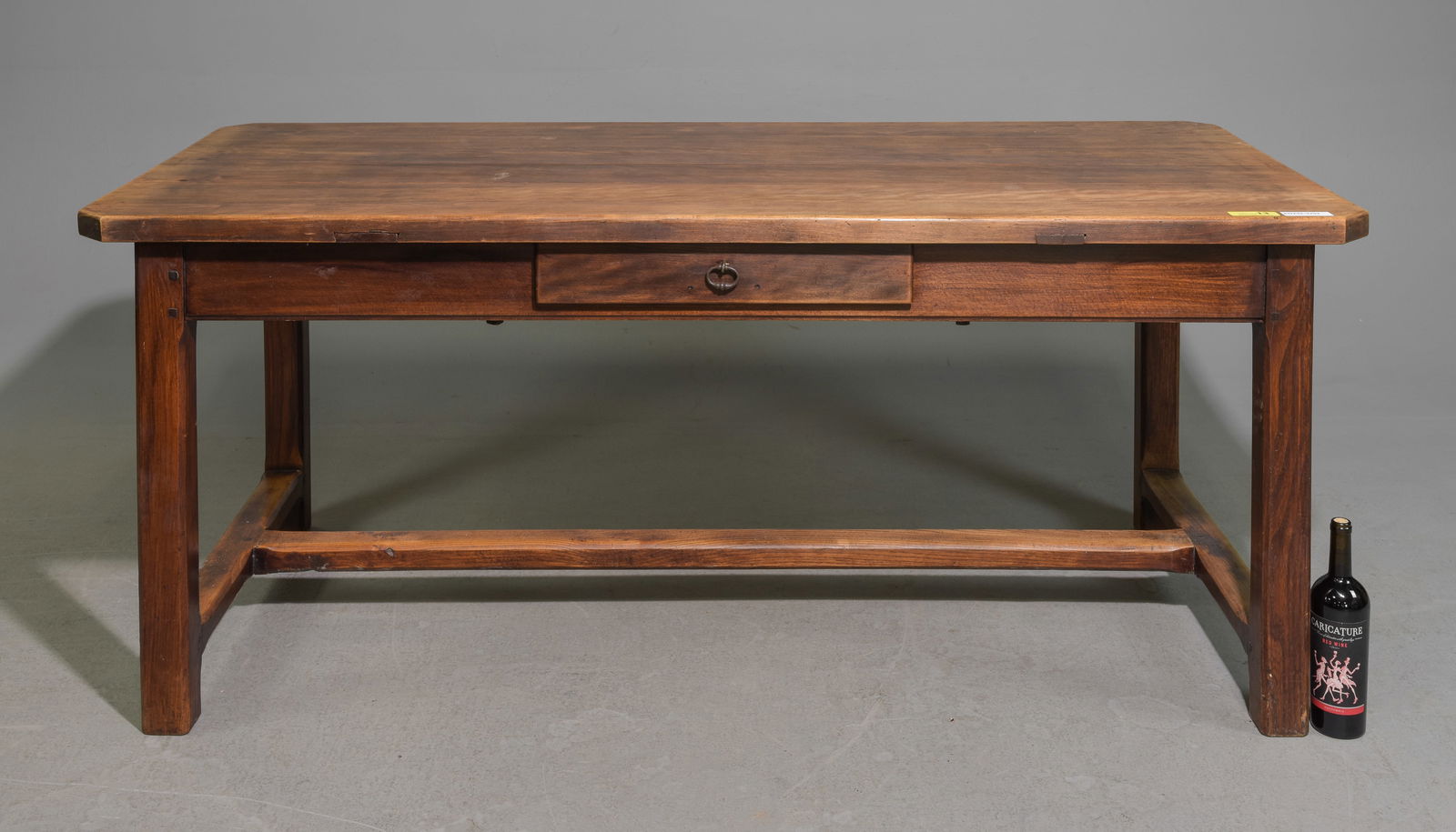 French Solid Beech Wood Farmhouse Table with Drawer (1 of 5)