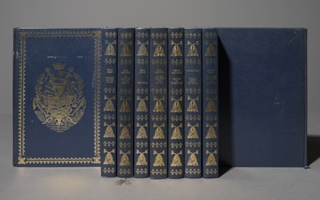 9 Assorted French Blue Bound Novels / Books