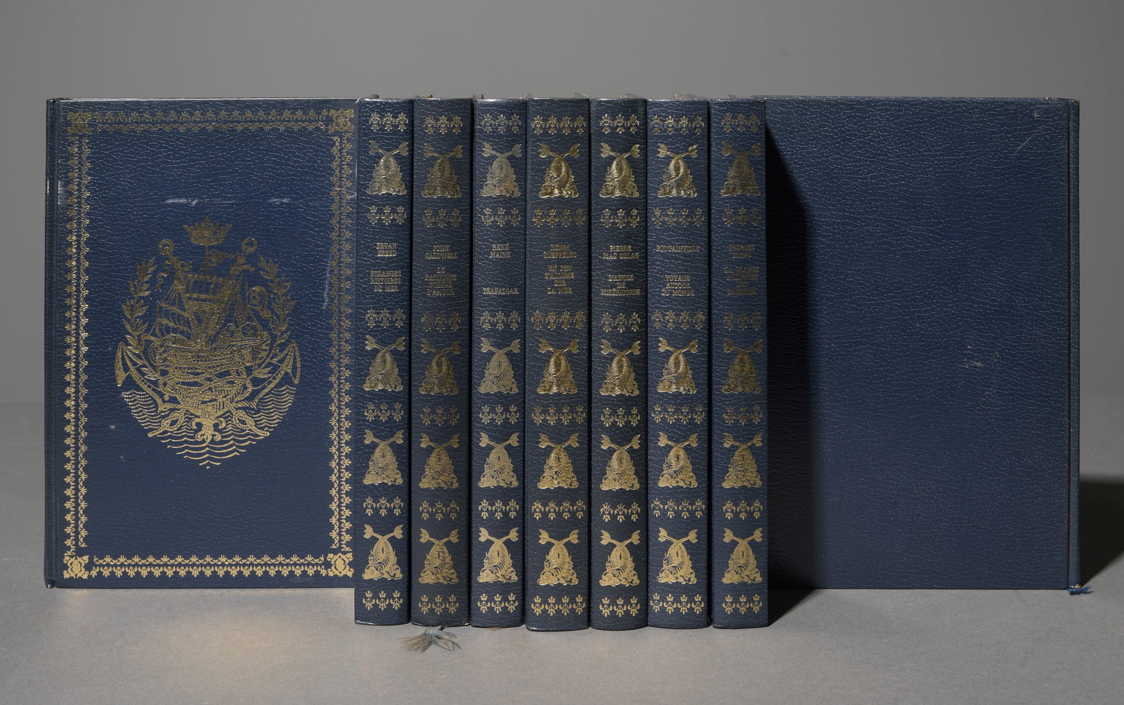 9 Assorted French Blue Bound Novels / Books (1 of 3)