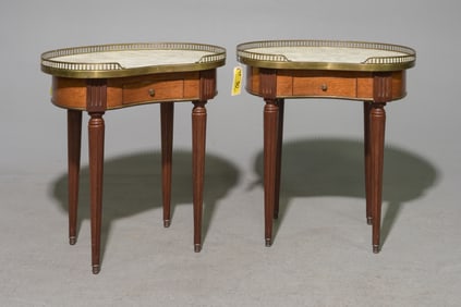 2 Louis XVI Style Kidney Shaped Occasional Tables
