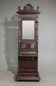French Breton Style Carved Hall Stand