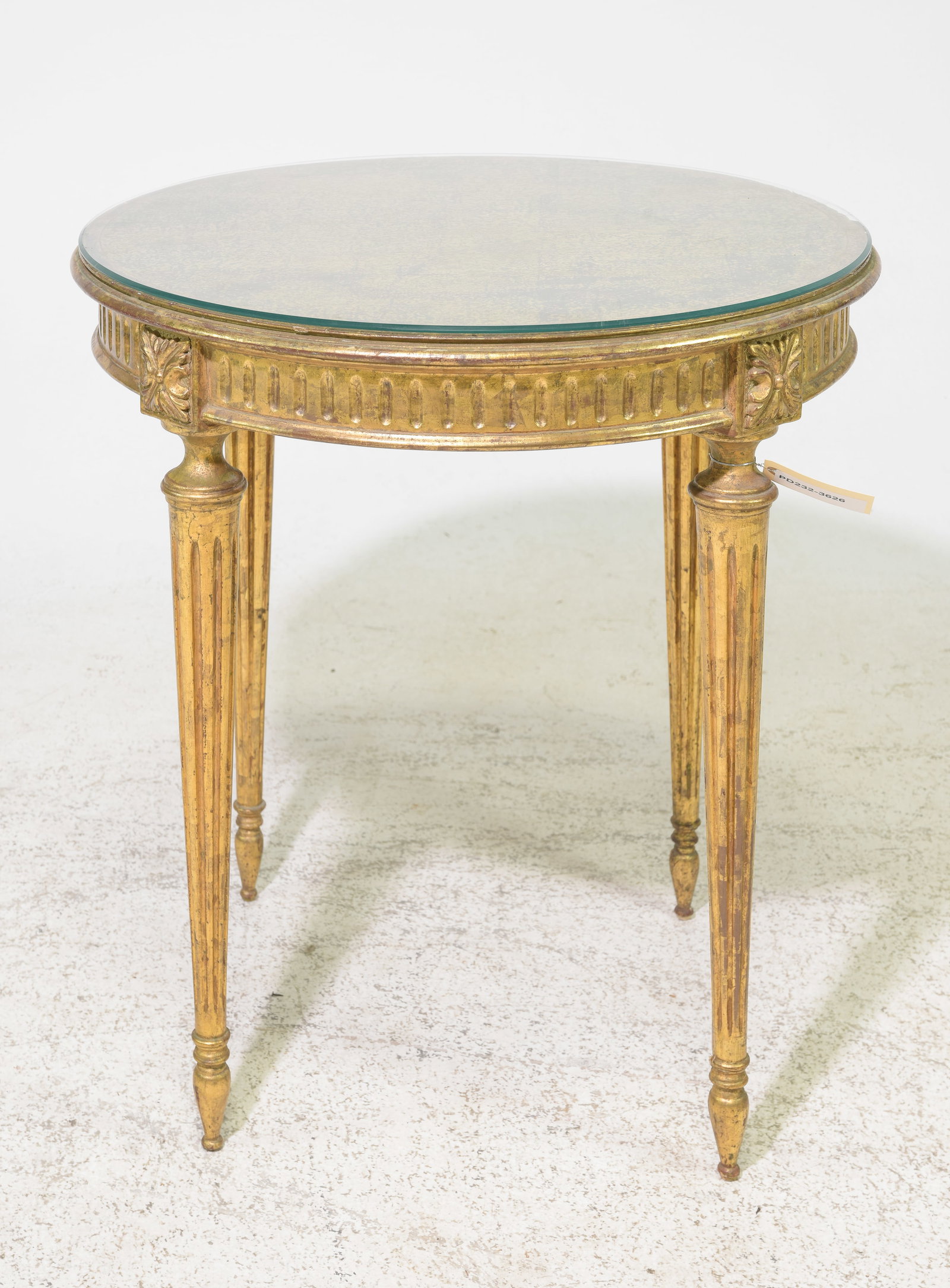 Louis XVI Style Round Gold Beech Wood Table (1 of 4)