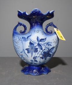 Flo Blue & White Staffordshire Style Vase