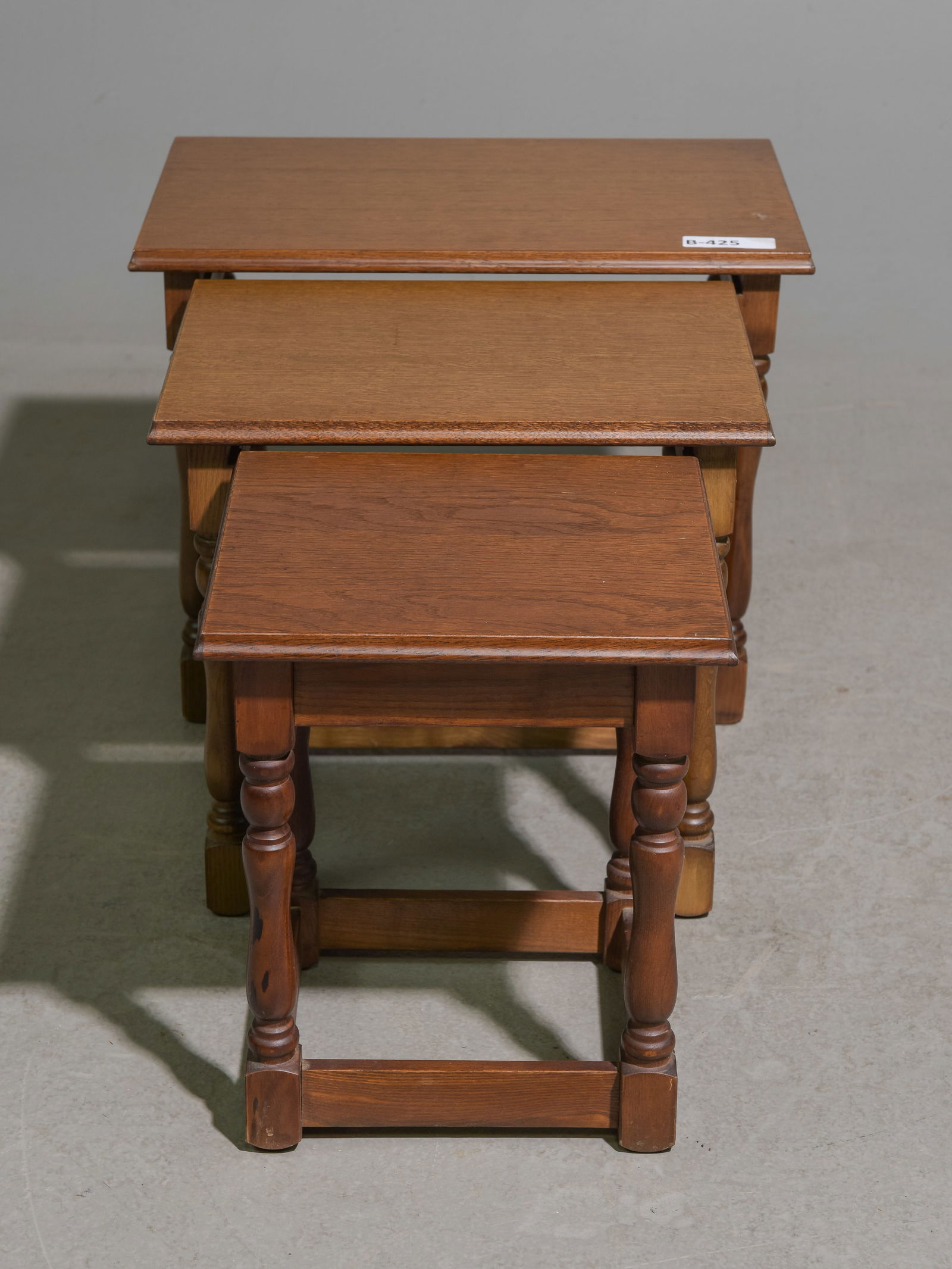 French Oak Nest of Three Tables #2 (1 of 5)