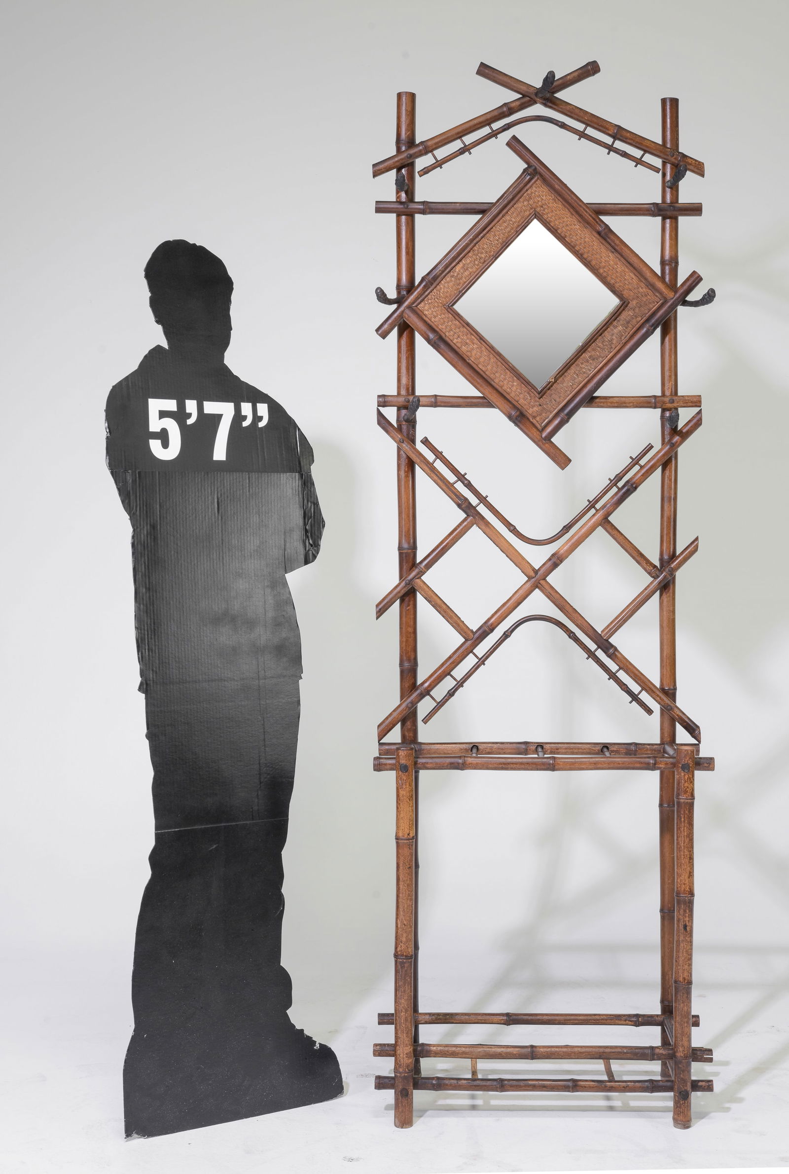 Bamboo Mirror Back Hall Stand (1 of 4)